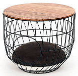 51 Degrees North wire Cat Table with cushion black