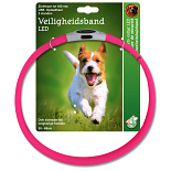 Veiligheidshalsband LED Verstelbaar Roze 25 - 65 x 2,5 cm