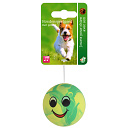 Hondenspeelgoed Smiley Bal Groen/Geel <br>5 cm