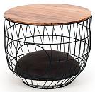 51 Degrees North wire Cat Table with cushion black