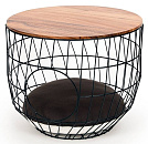 51 Degrees North wire Cat Table with cushion black