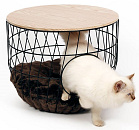 51 Degrees North wire Cat Table with cushion black