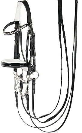 Harry's Horse hoofdstel stang & trens Chique zwart