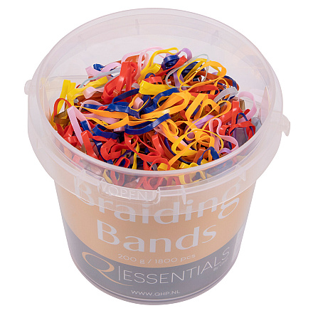 QHP invlechtelastiekjes breed mix kleuren 200 gr
