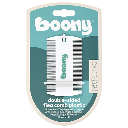 Boony Vlooienkam <br>2-Zijdig Plastic Wit