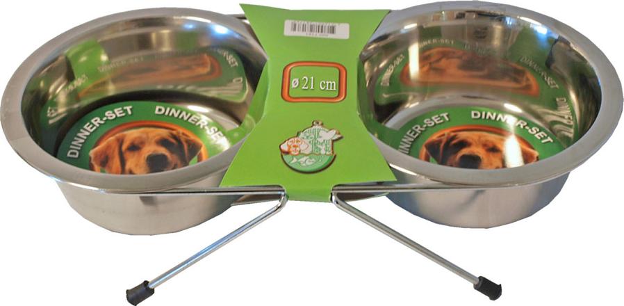 Dinnerset met 2 RVS bakken